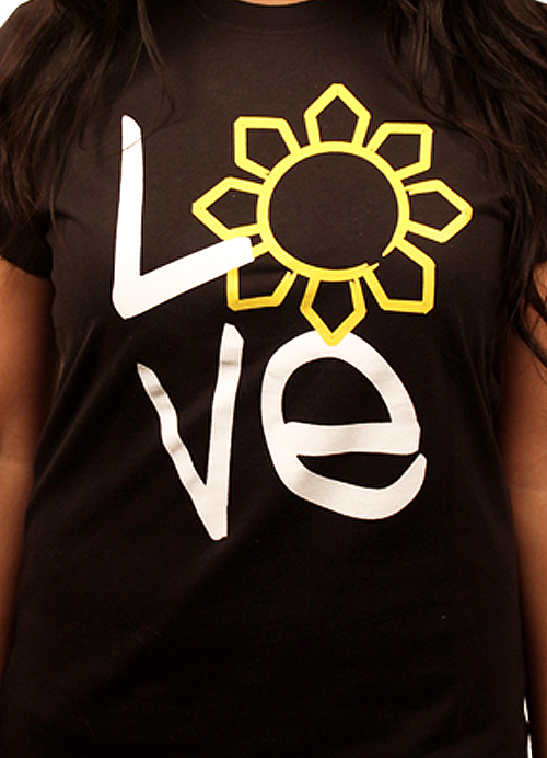 Filipino Love Womens Tee Shirt by AiReal Apparel in Black